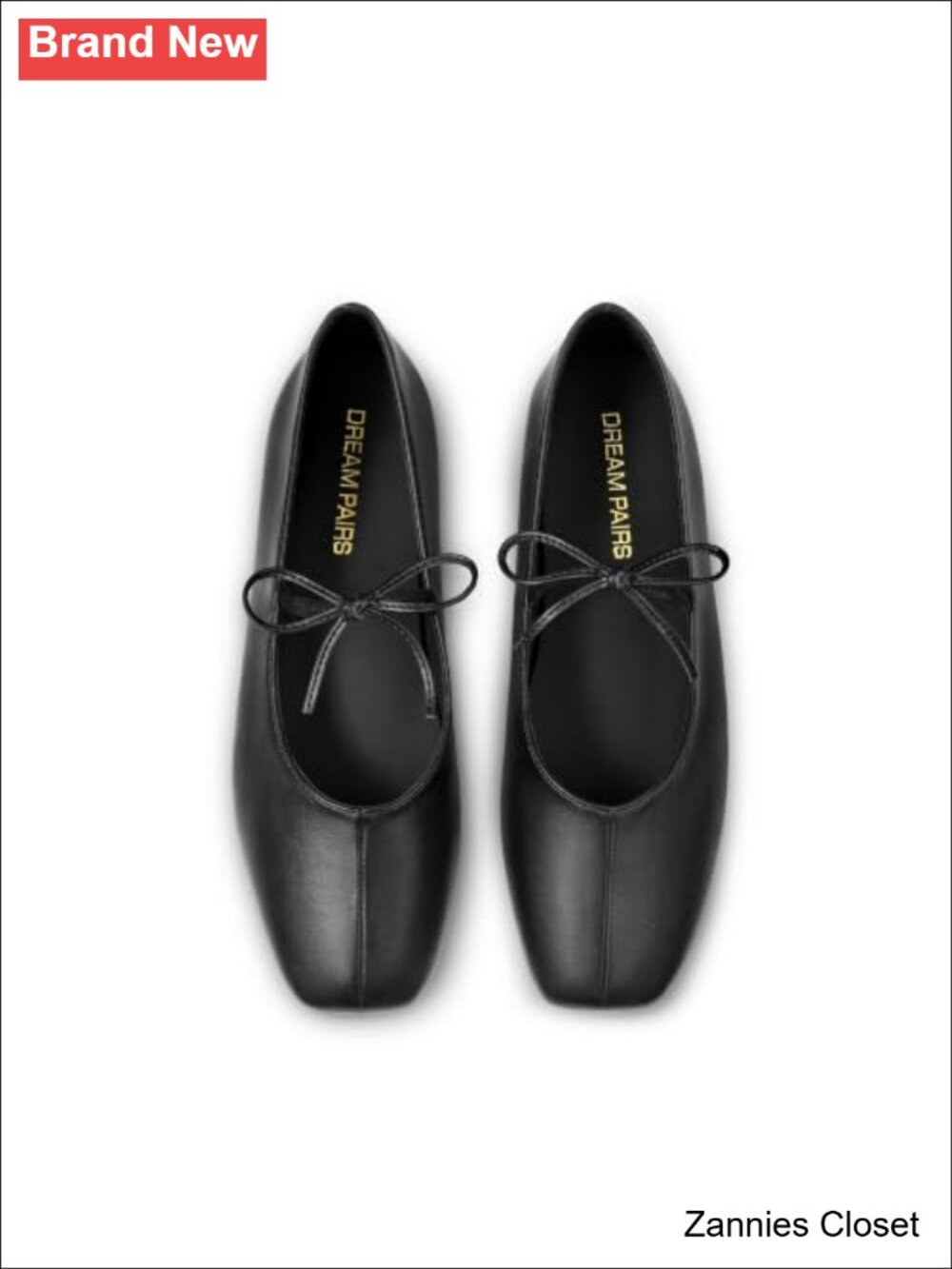 ✨ DREAM PAIRS Women's Faux Leather Square Toe Mary Jane Ballet Flats
